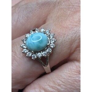 Silpada New Sterling Silver and a blue opal, size 8, retired.